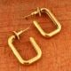 Brass Square geometric hoop earring, Gold plated jewelry, Wholesale earring